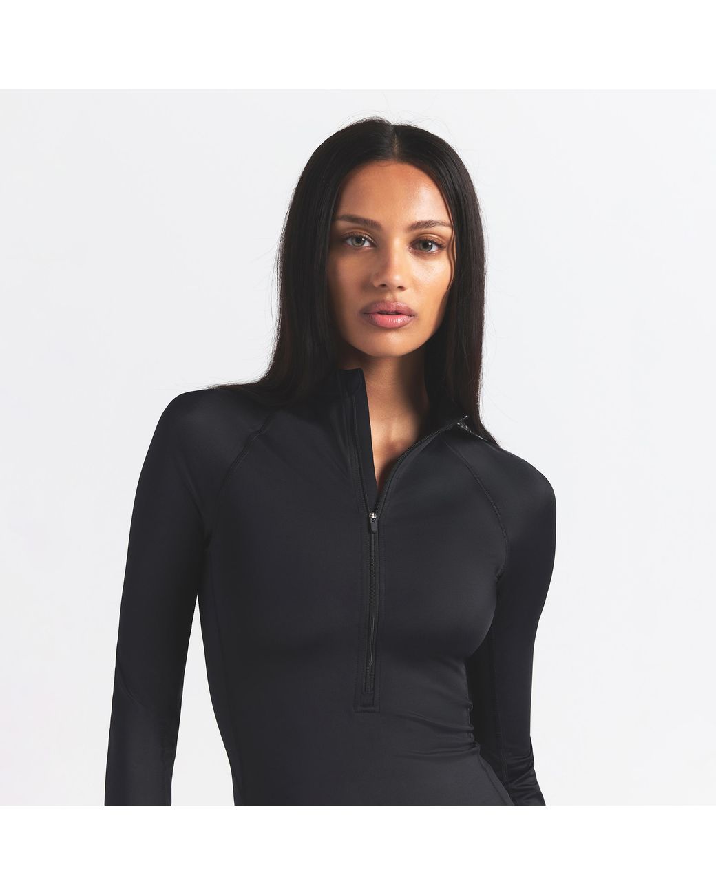 Nike Skims Shine Long-Sleeve Half-Zip Top in Black | Lyst