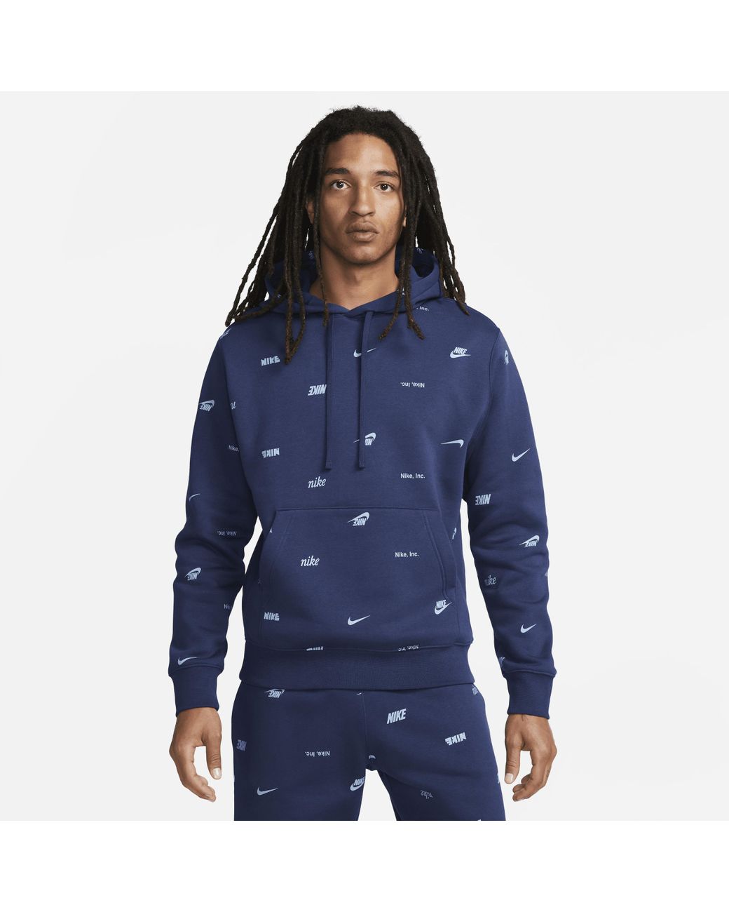 men's printed pullover hoodie nike sportswear club fleece