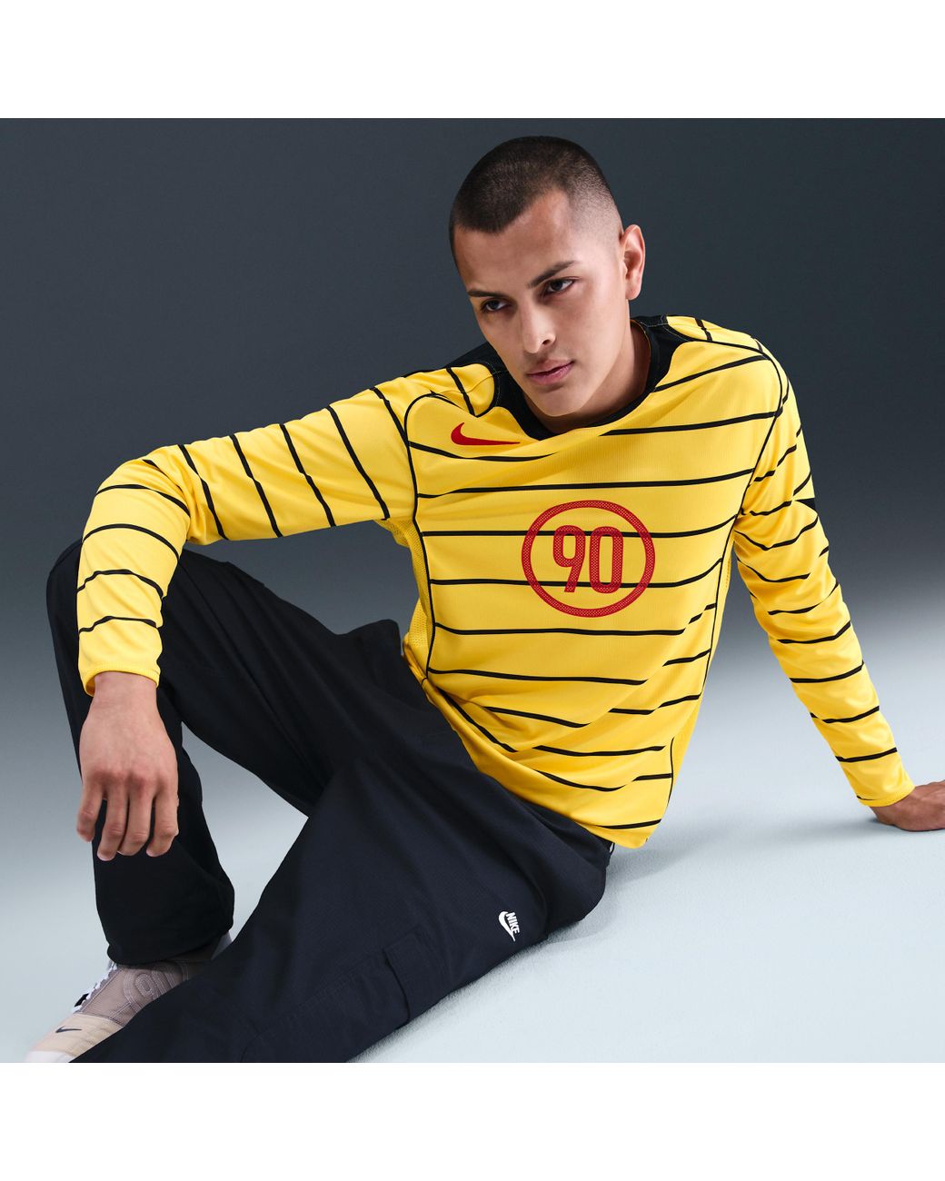 yellow nike long sleeve shirt