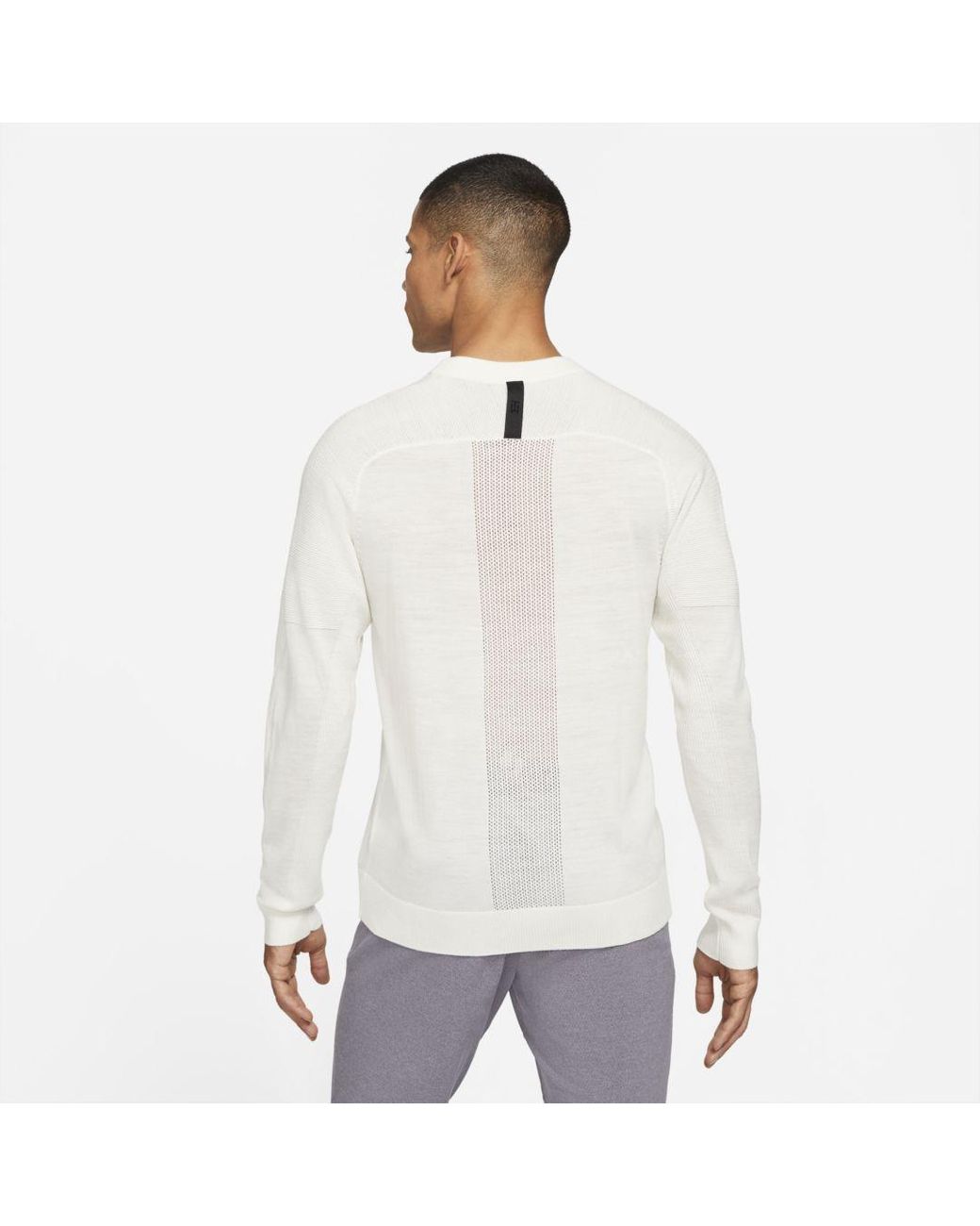 Nike Wool Tiger Woods Knit Golf Sweater in White for Men | Lyst