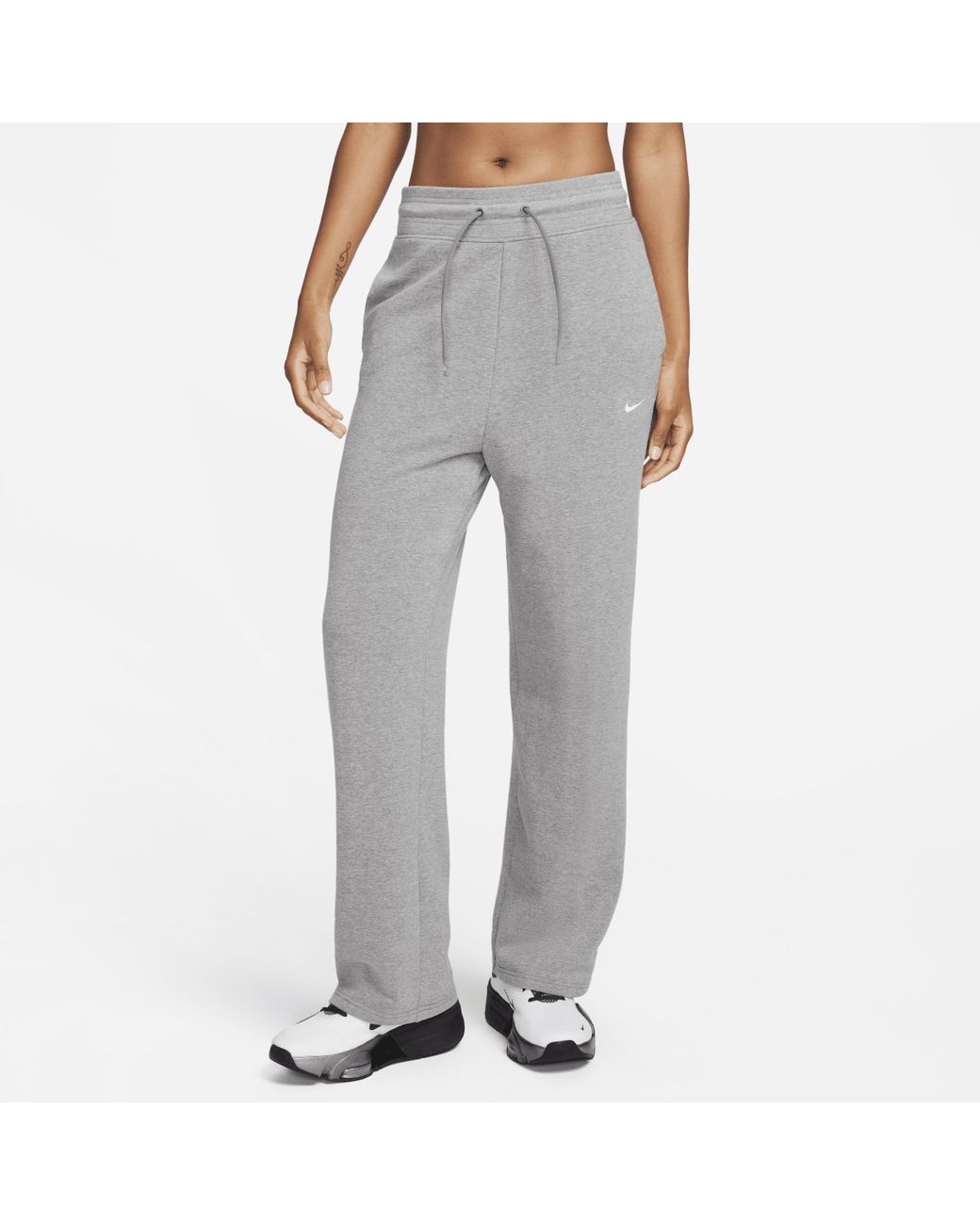 Nike Dri-fit One High-waisted Full-length Open-hem French Terry