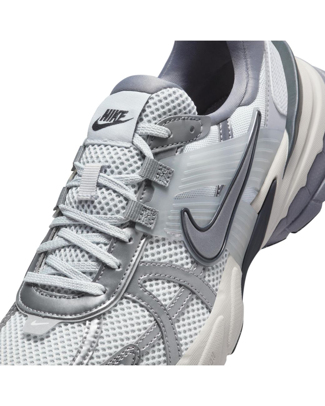 Nike Gray V2K Run Shoes With Reflective Accents