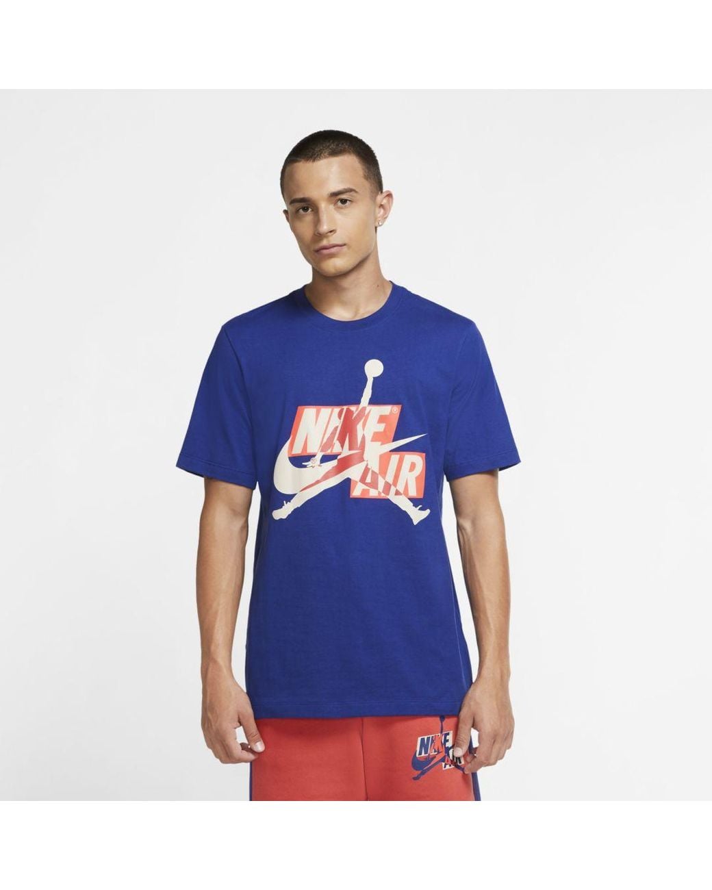 Nike Cotton Jordan Jumpman Classics Hbr Short-sleeve Crew (deep Royal Blue) for Men - Lyst