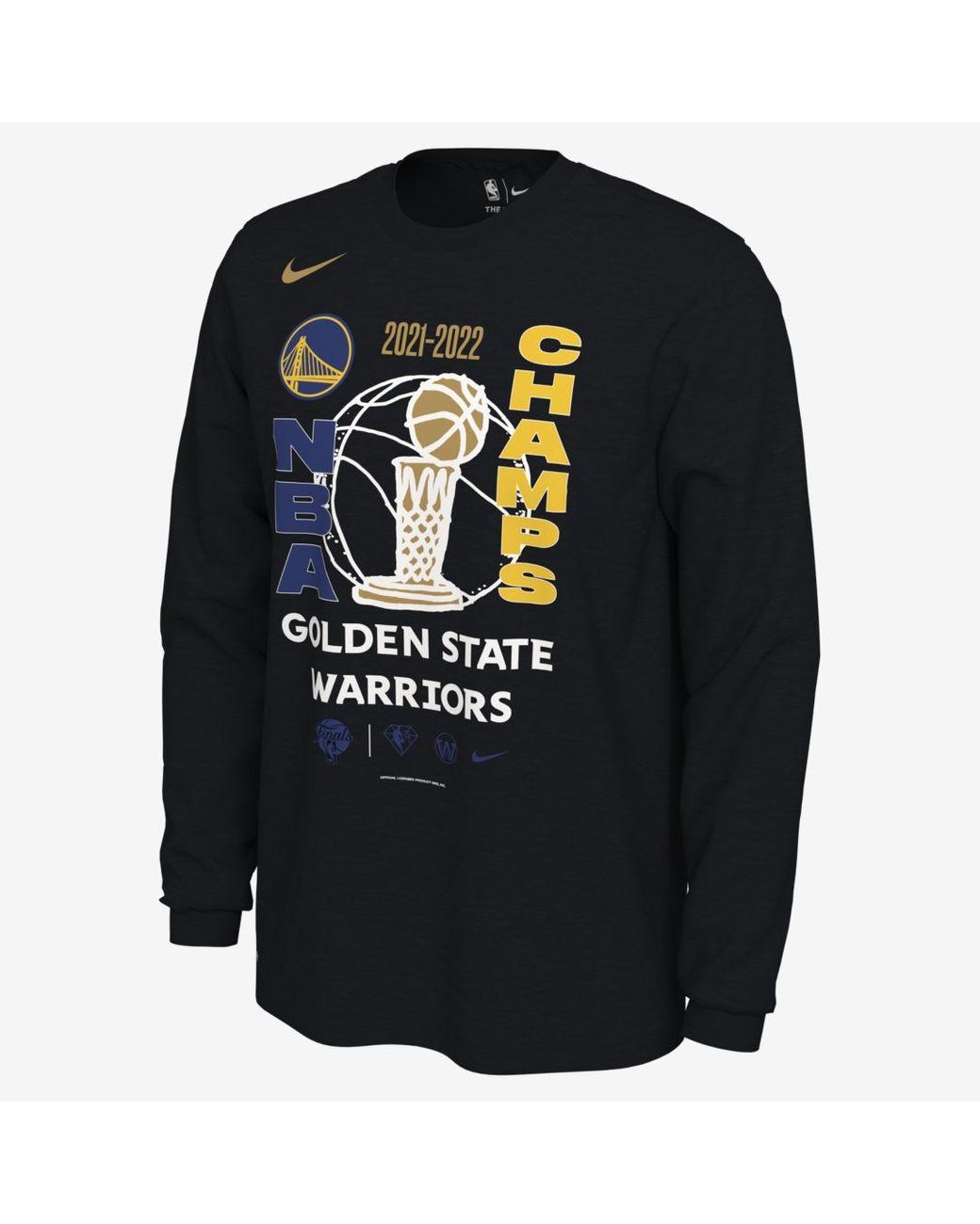 Nike Cotton Golden State Warriors Nba Long-sleeve T-shirt in Black for ...