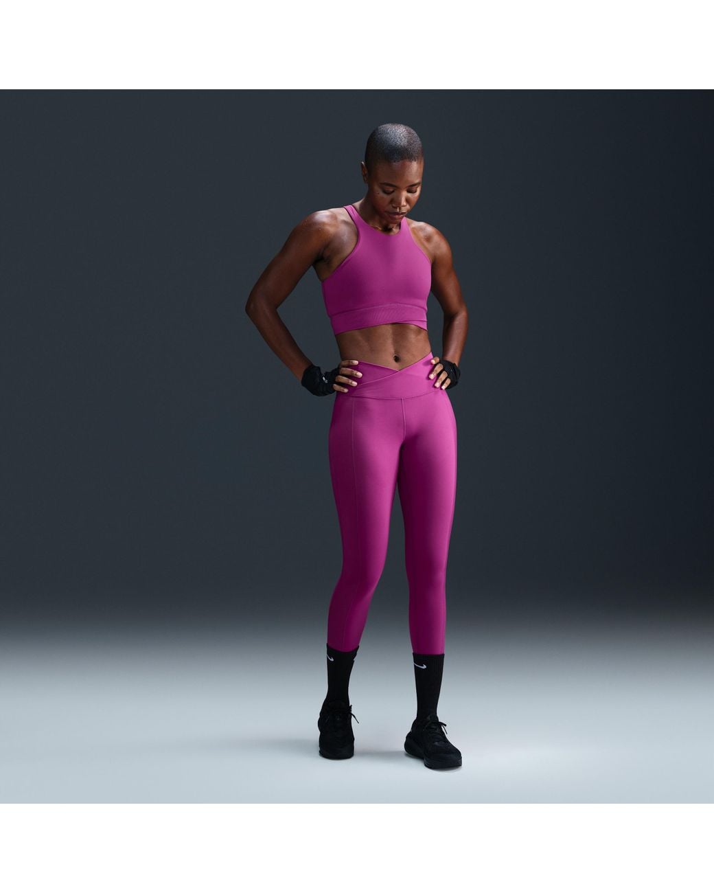 pink and purple nike leggings