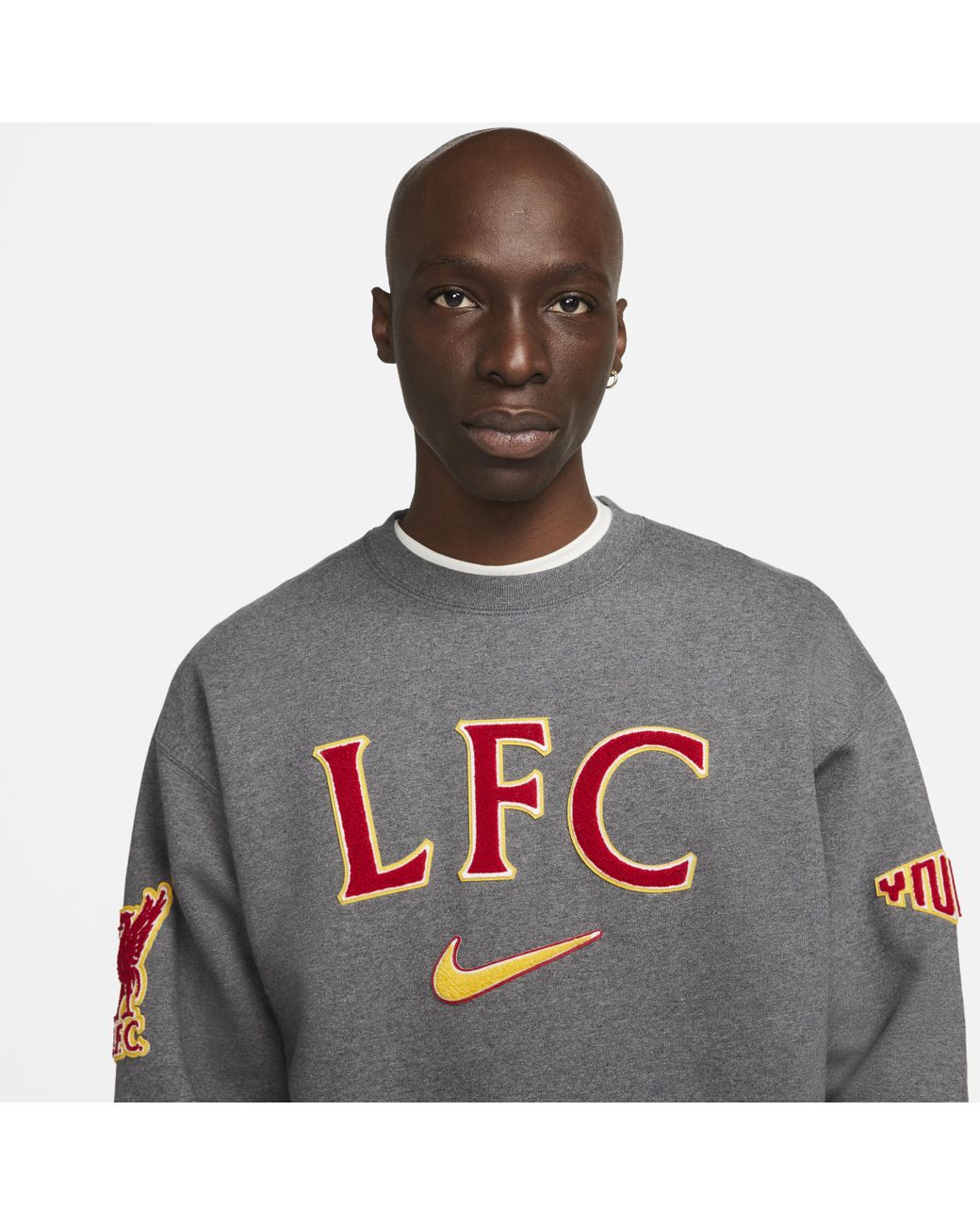Nike Liverpool Fc Solo Swoosh Crewneck Sweatshirt in Grey for Men