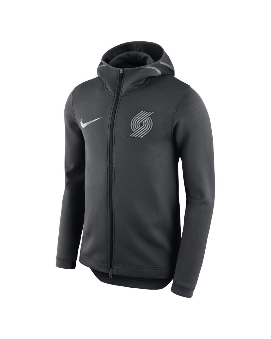 Youth Nike Black Portland Trail Blazers Courtside Showtime Performance Full-Zip Hoodie