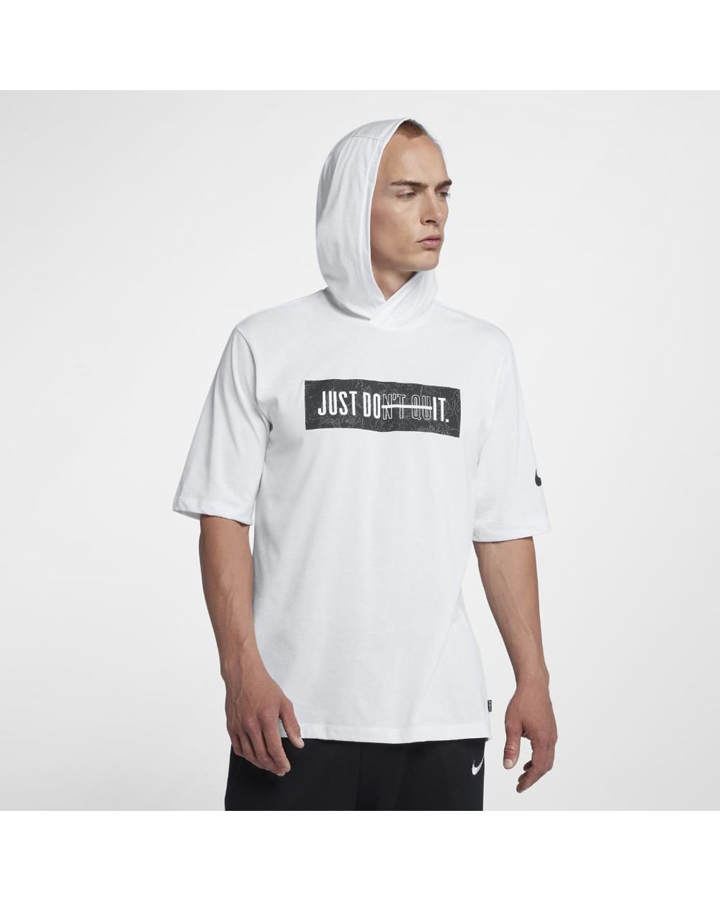 Nike Dri-fit "just Don't Quit" Men's Hooded Training T-shirt in White for  Men | Lyst