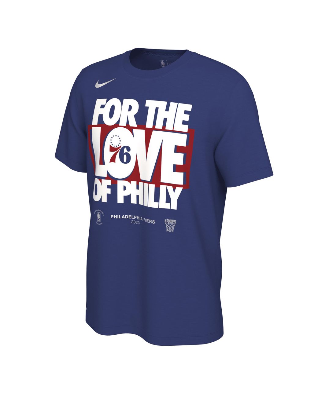 Nike Philadelphia 76ers Nba Playoff Mantra 2023 Tshirt In Blue, for