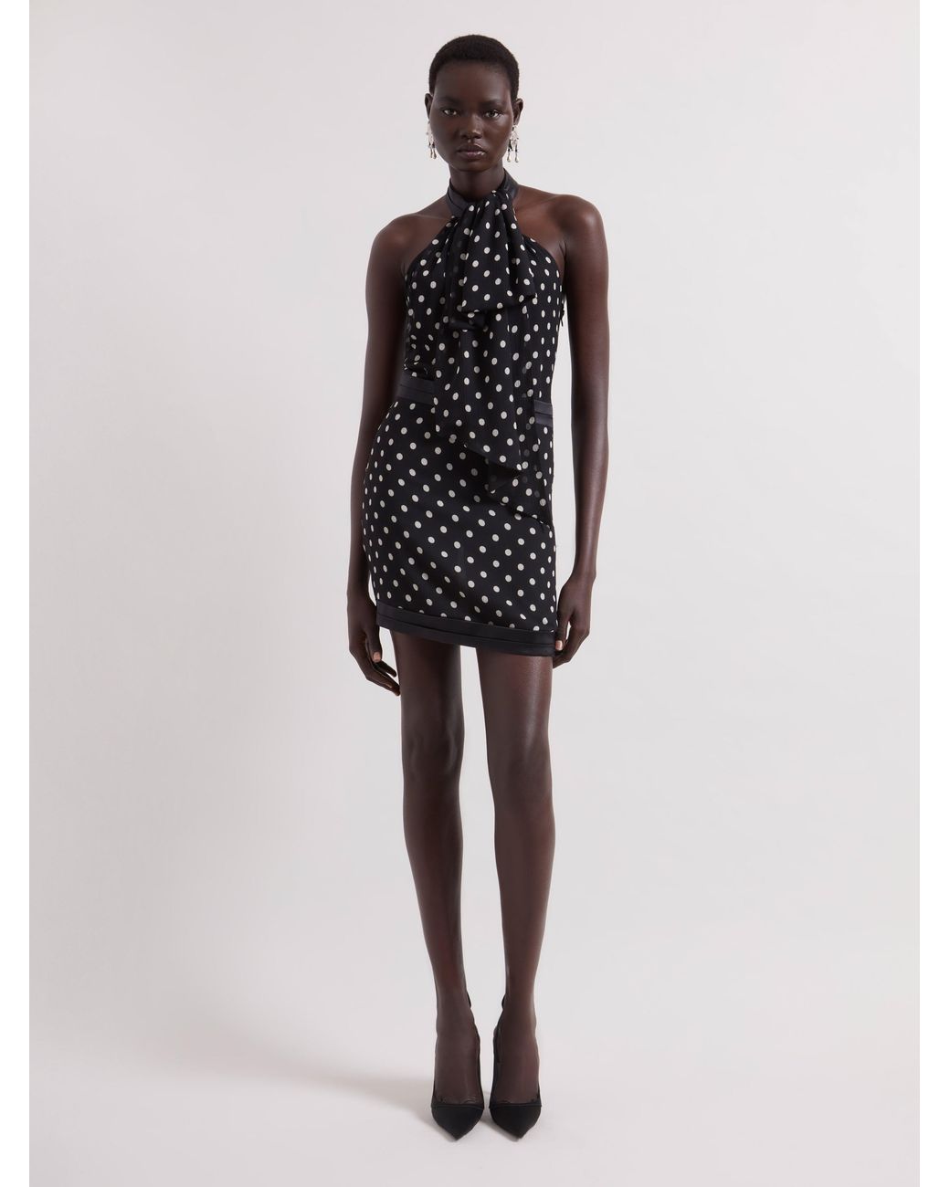 Nina Ricci Multicolor Polka Dots Halterneck Mini Dress