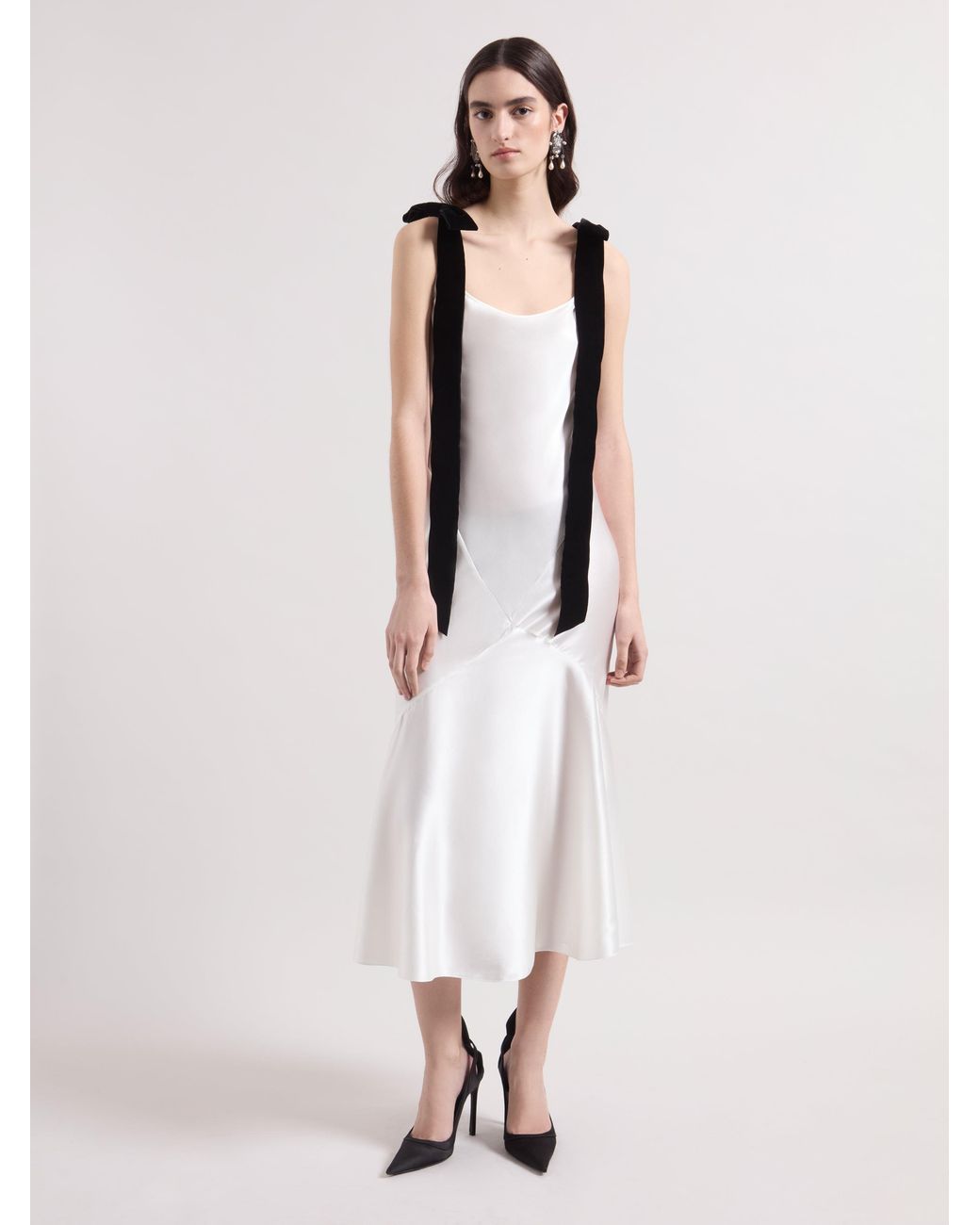Nina Ricci Natural Cream Mermaid Satin Dress