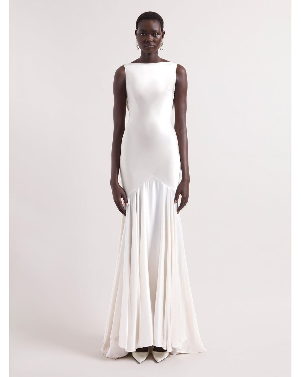 Nina Ricci Natural Cream Mermaid Dress With Open Back