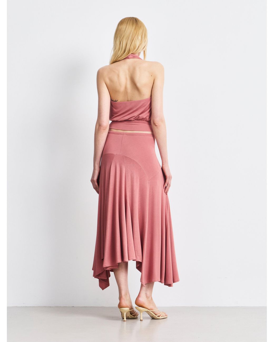 NINETY PERCENT Pink Elara Skirt In Melon
