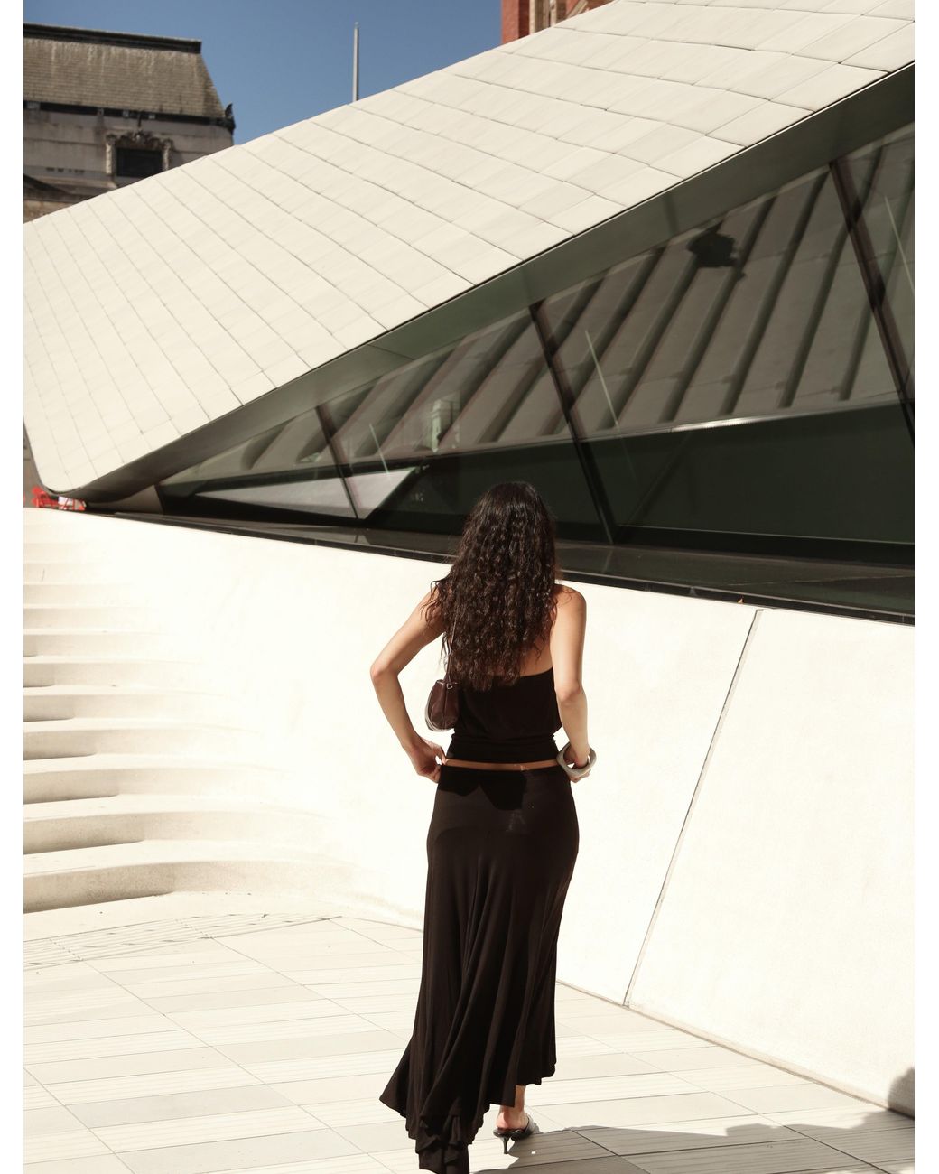 NINETY PERCENT Lenny Wrap Front Halter In Black