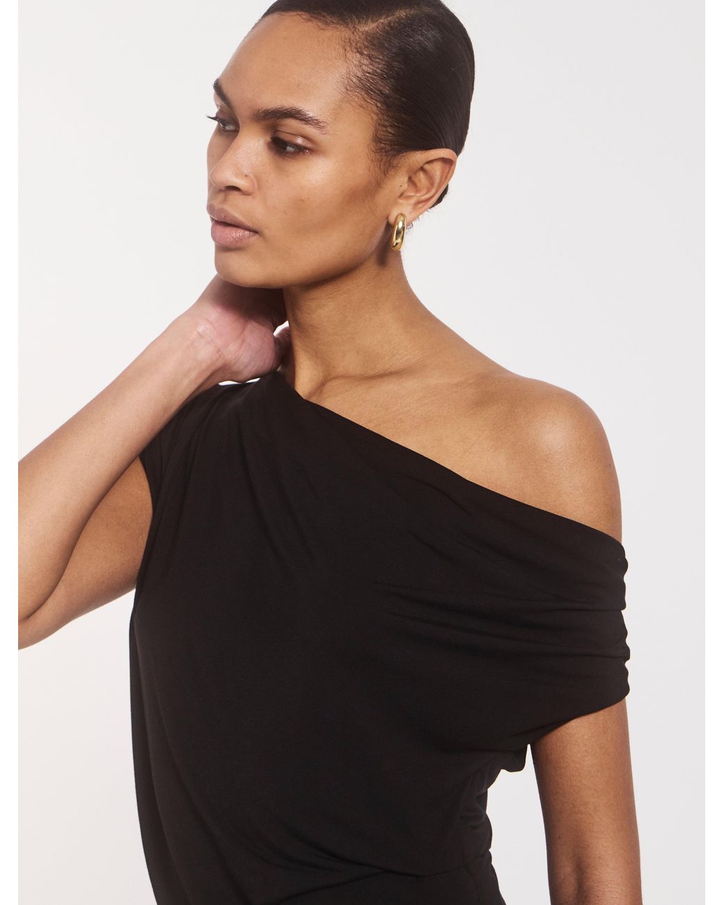 NINETY PERCENT Tanz Draped Top In Black