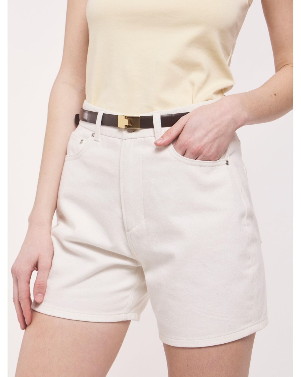 NINETY PERCENT Natural Organic Cotton Shorts In Off White