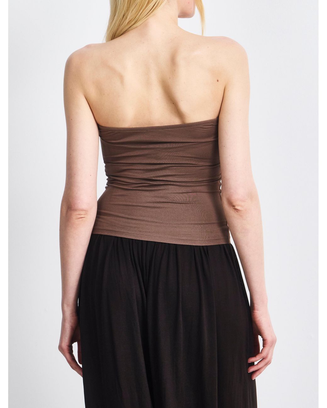 NINETY PERCENT White Lilly Twist Front Bandeau In Mocha