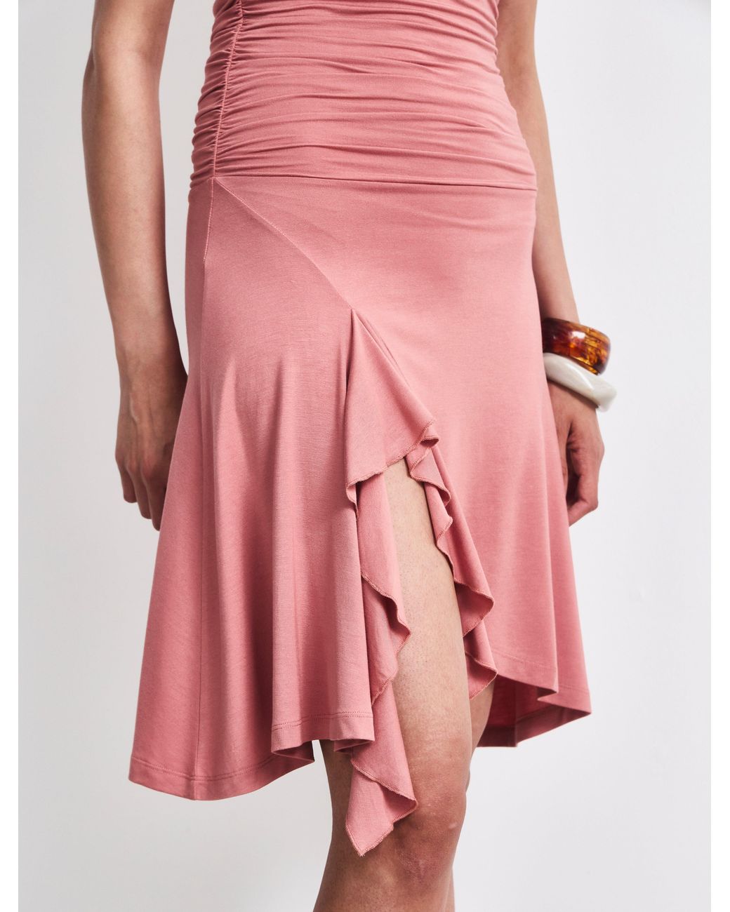 NINETY PERCENT Pink Pippa Halter Dress In Melon