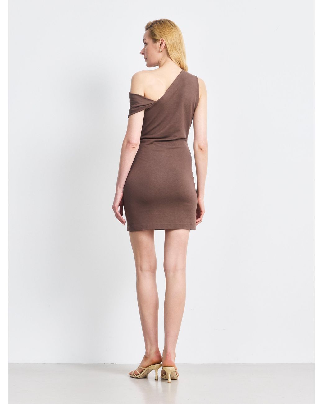 NINETY PERCENT Multicolor Tulla Dress In Mocha