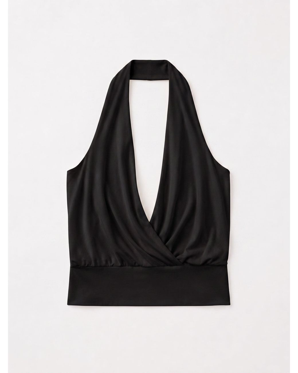 NINETY PERCENT Lenny Wrap Front Halter In Black
