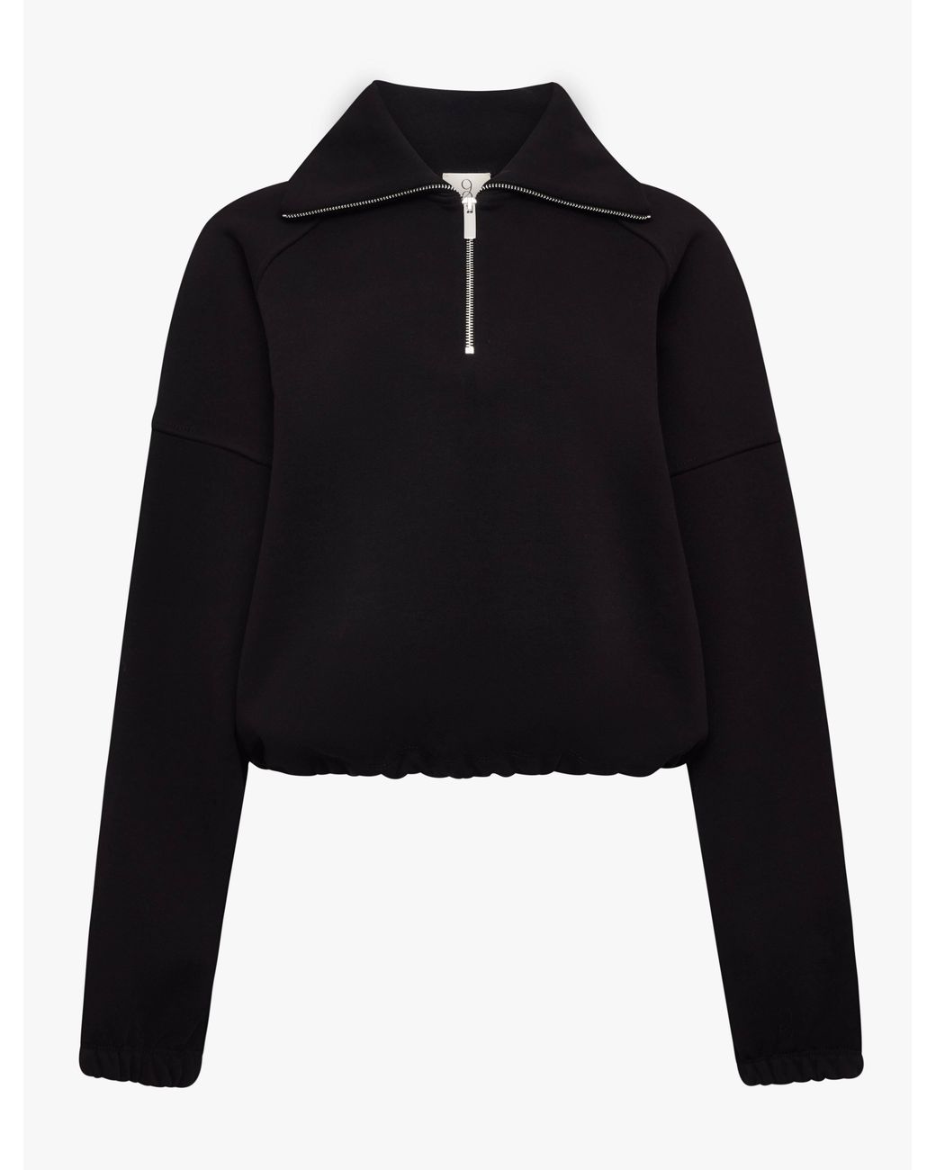 NINETY PERCENT Classic Half Zip Sweatshirt In Black