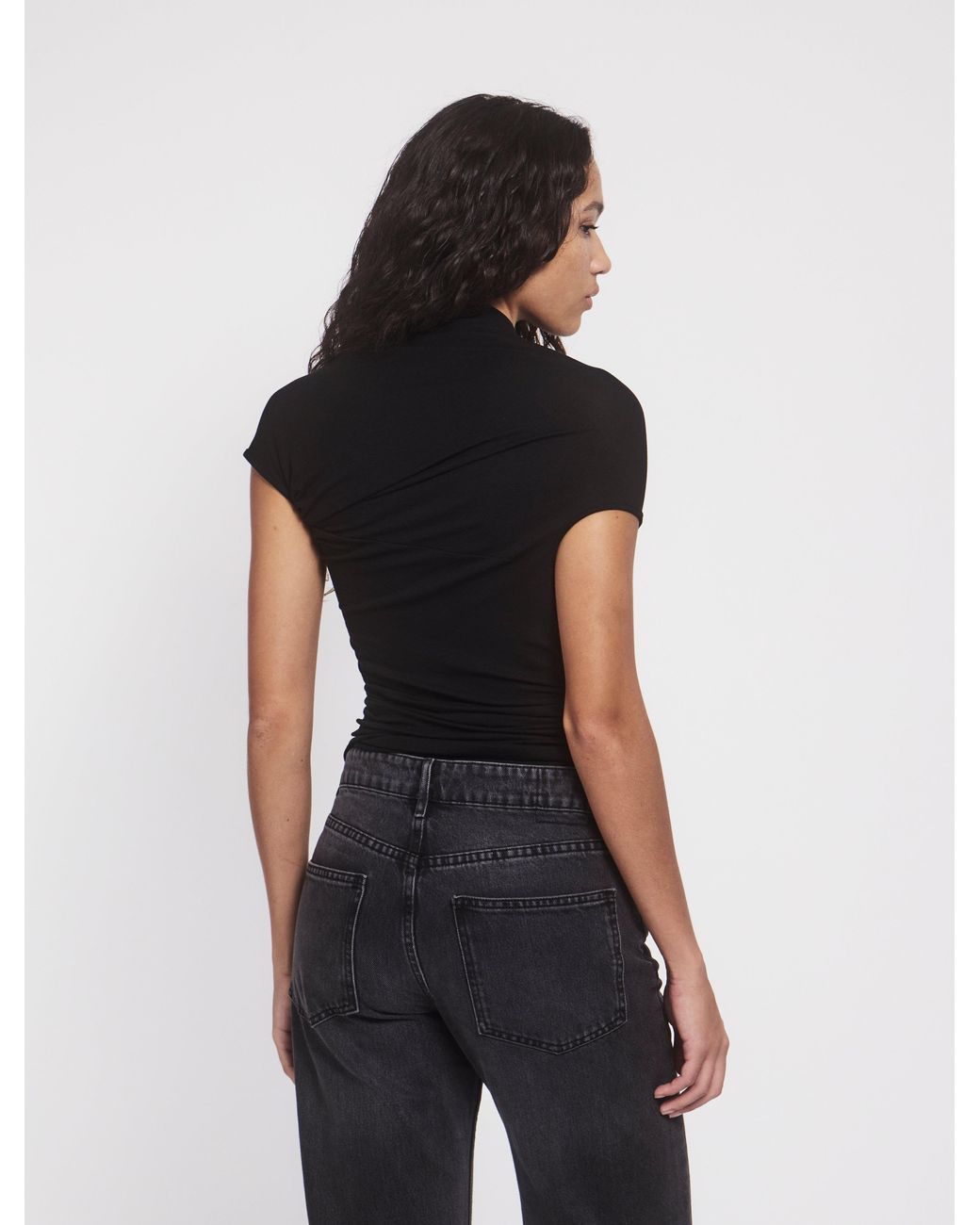 NINETY PERCENT Scarab Micromodal Cut Out Top In Black
