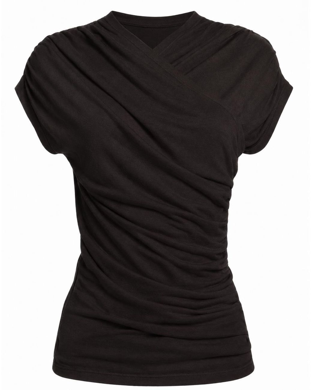 NINETY PERCENT Blue Indie Wrap Top In Bitter Chocolate