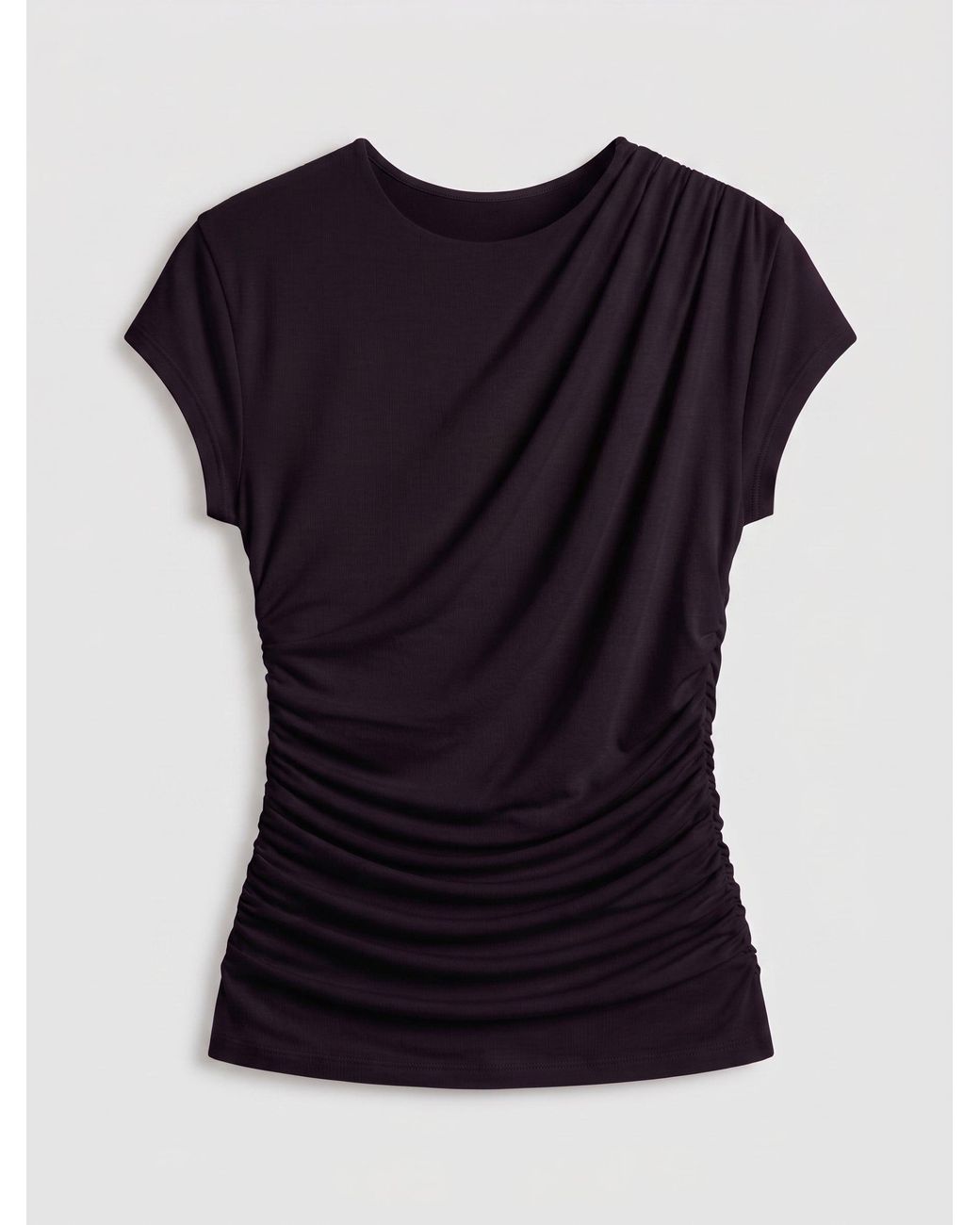 NINETY PERCENT Jamie Drape Top In Black