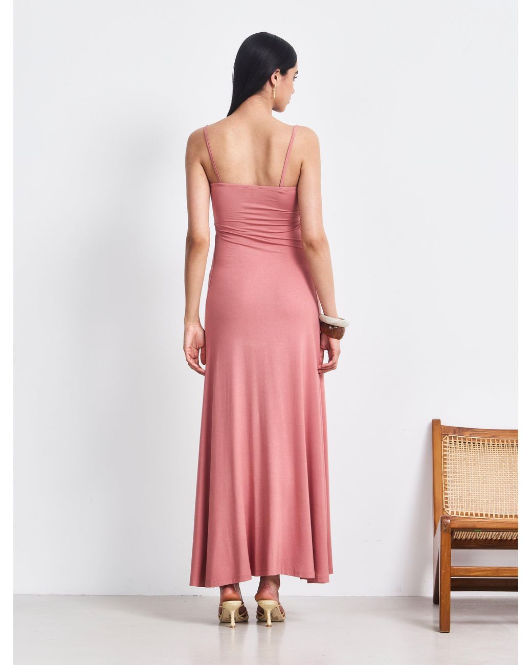 NINETY PERCENT Brown Kenzel Dress In Melon