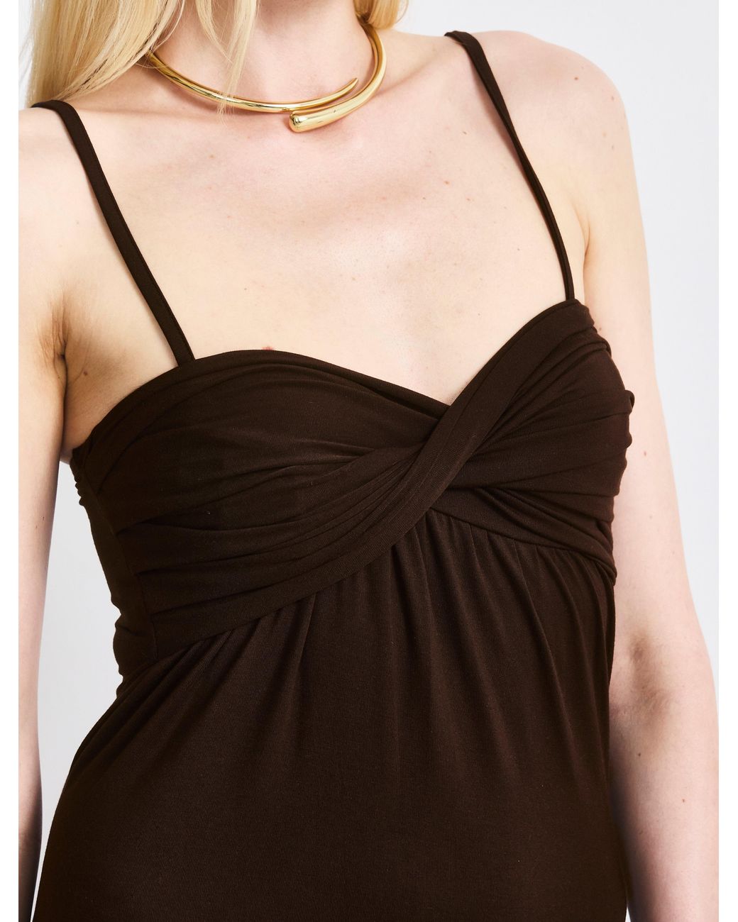 NINETY PERCENT Natural Kenzel Dress In Bitter Chocolate