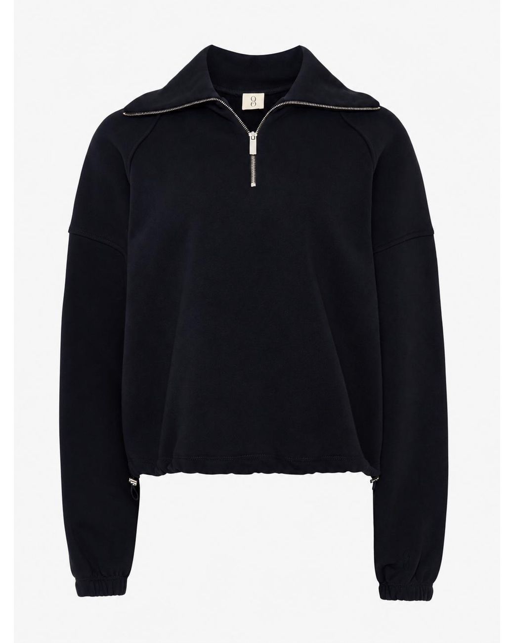 NINETY PERCENT Blue Classic Half Zip Sweatshirt In Darkest Navy
