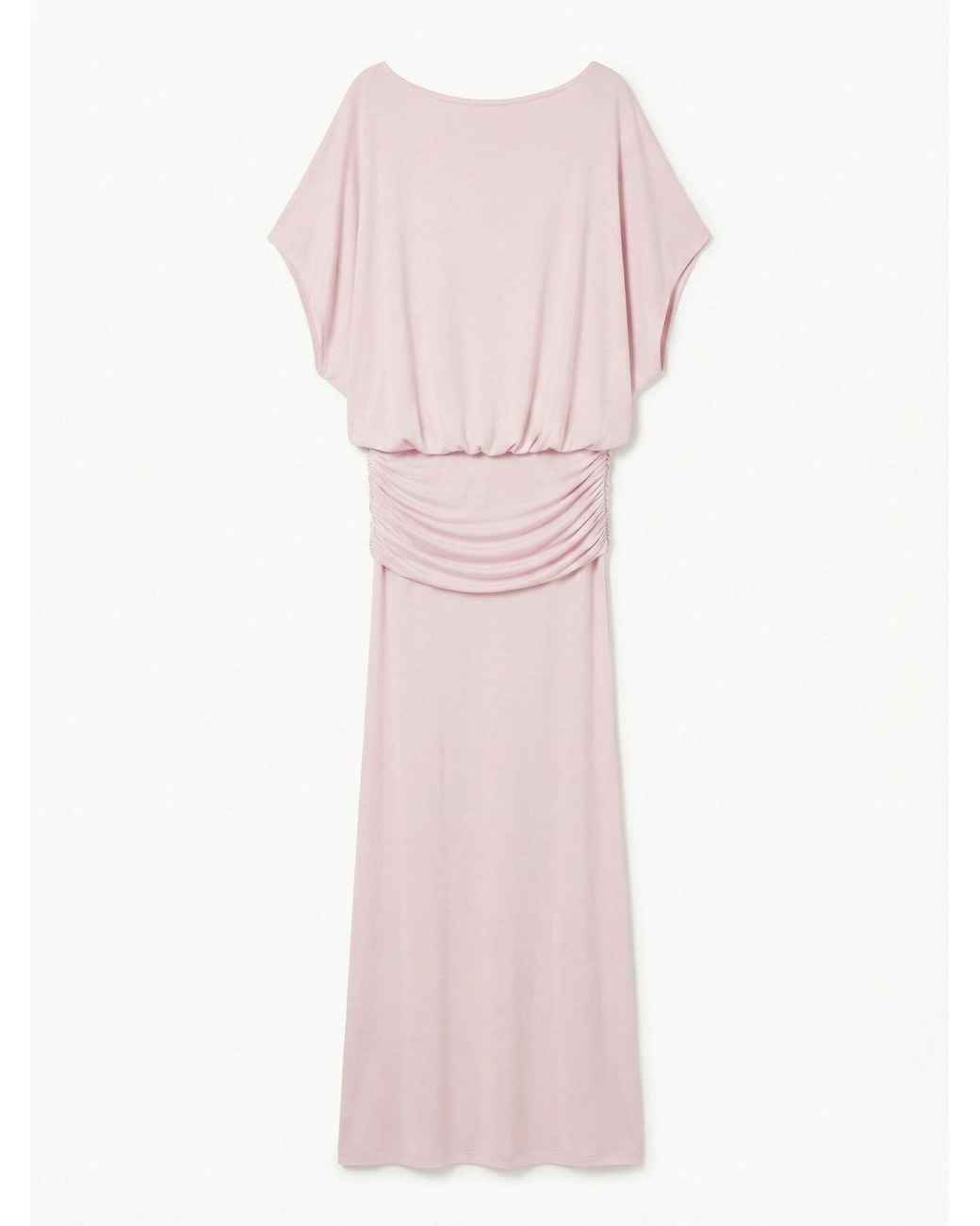 NINETY PERCENT Ramona Blouson Maxi Dress With Full Hem In Dusk Pink