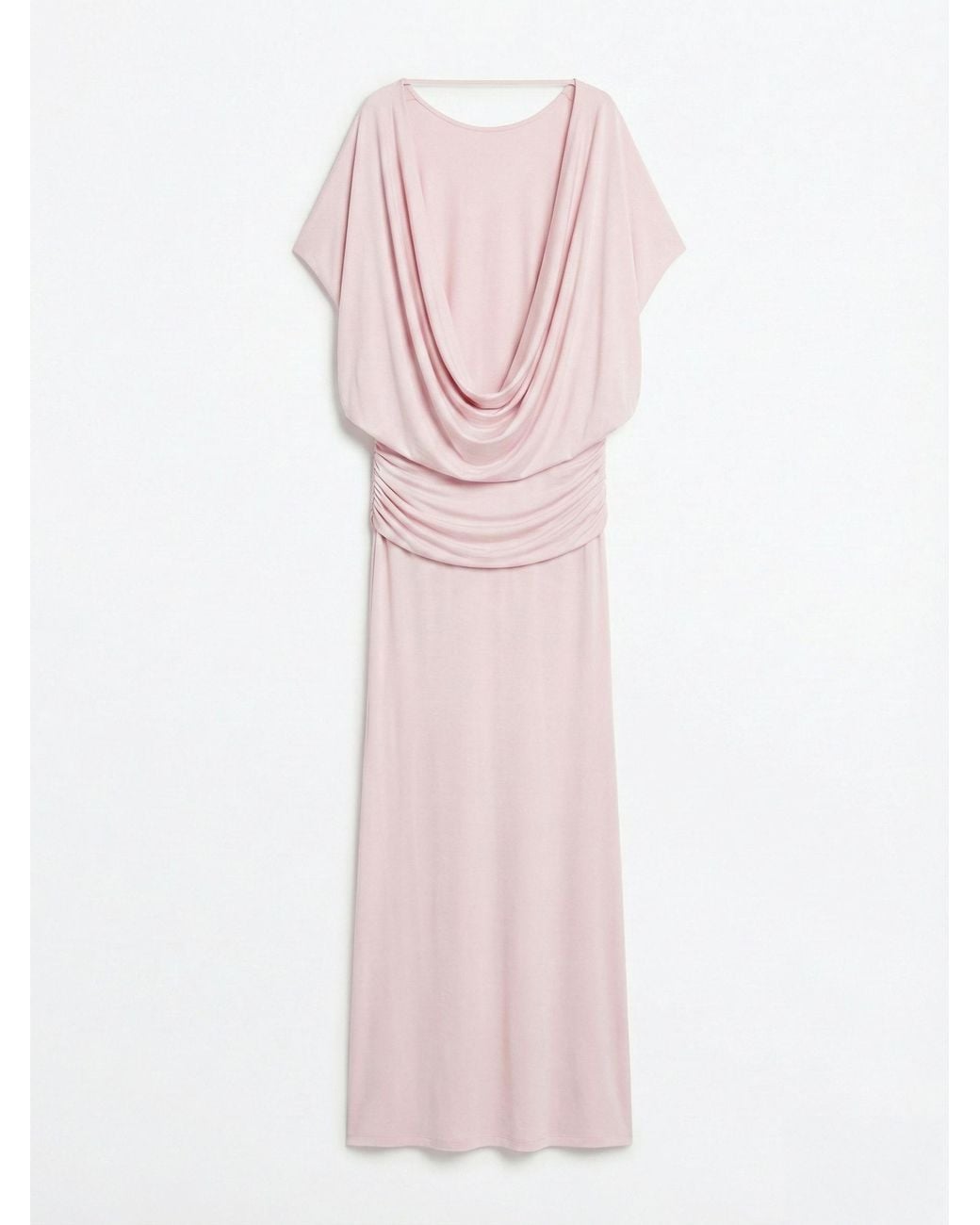 NINETY PERCENT Ramona Blouson Maxi Dress With Full Hem In Dusk Pink