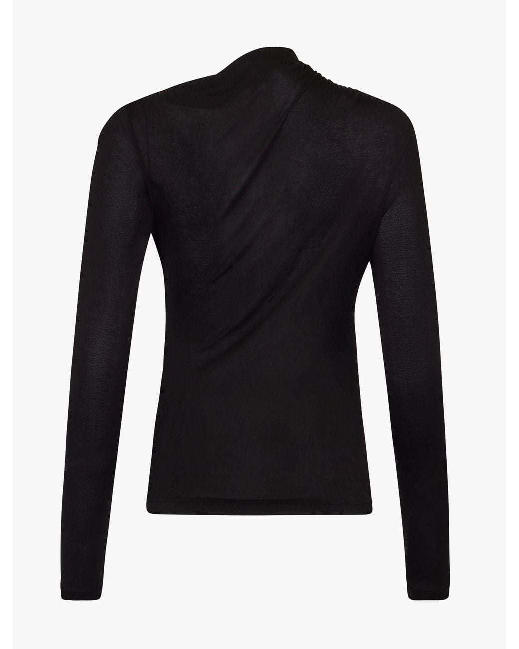 NINETY PERCENT Iphis Draped Long Sleeve Top In Black