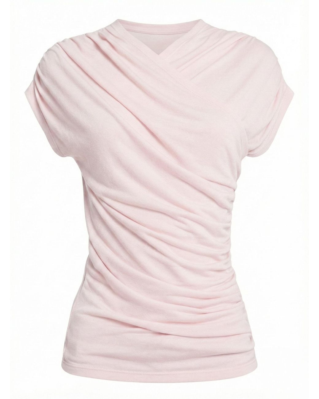 NINETY PERCENT White Indie Wrap Top In Dusk Pink
