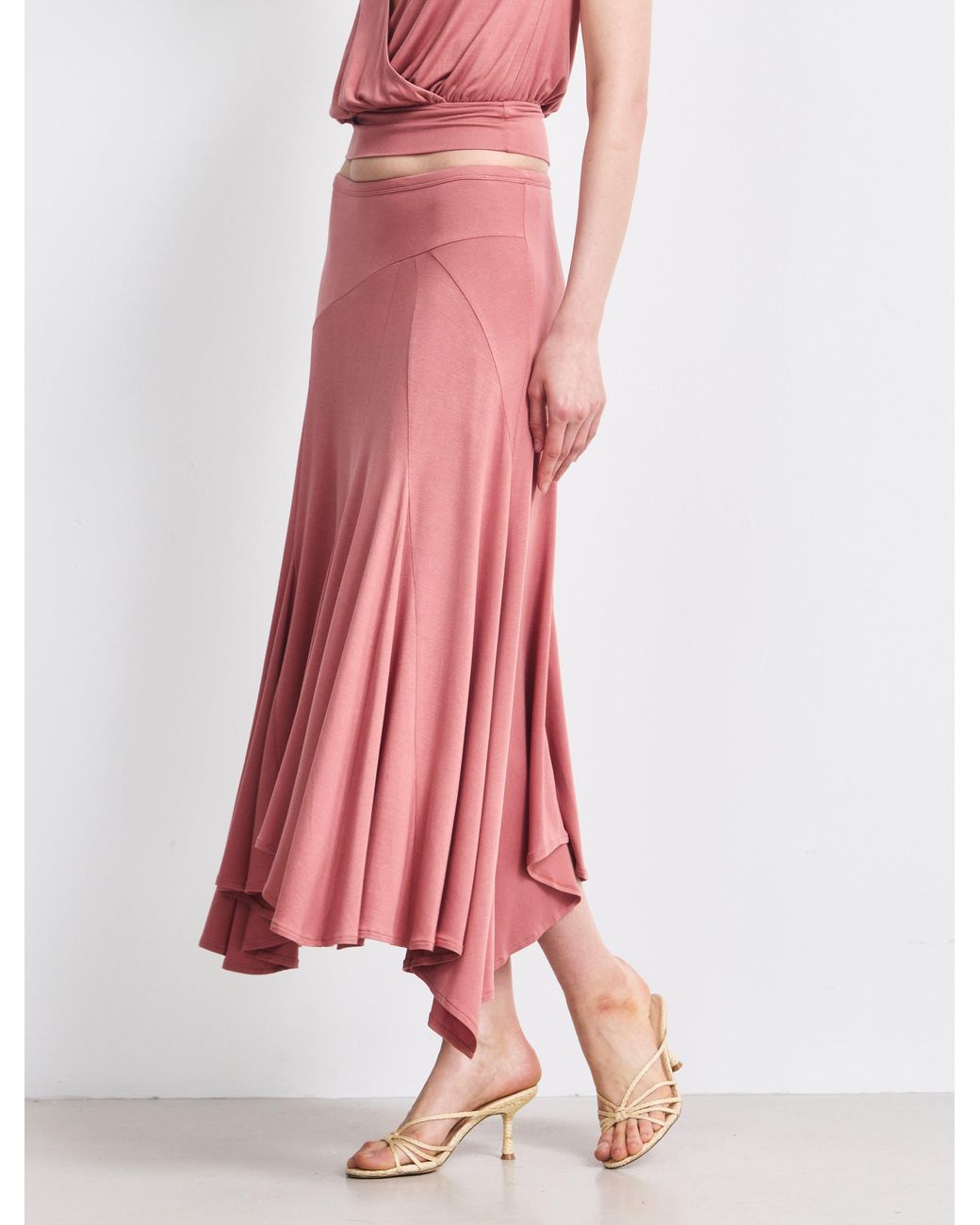 NINETY PERCENT Pink Elara Skirt In Melon