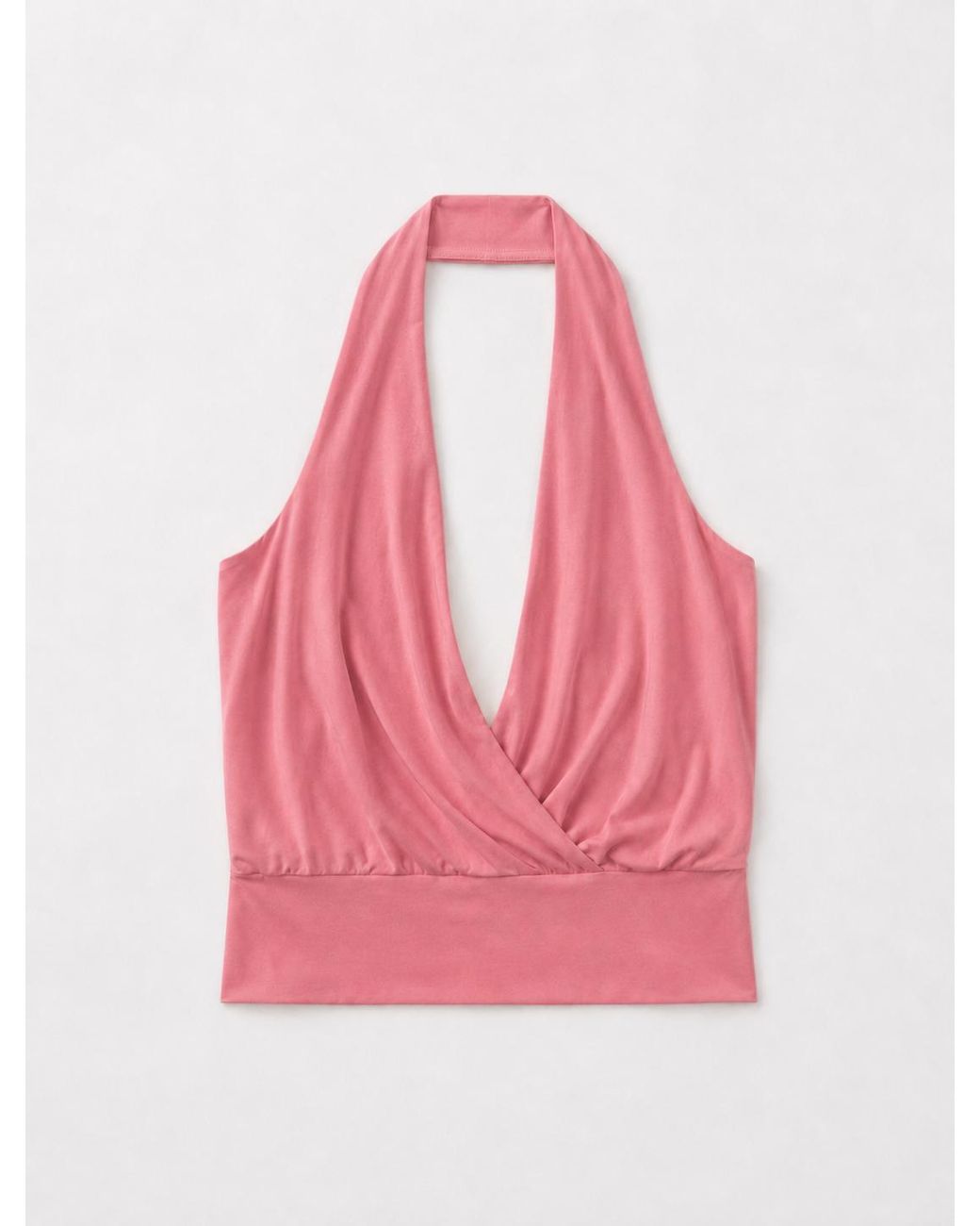 NINETY PERCENT Pink Lenny Wrap Front Halter In Melon