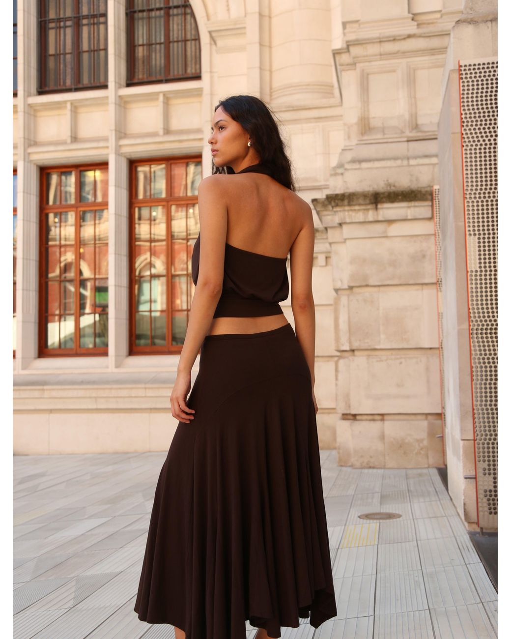 NINETY PERCENT Natural Elara Skirt In Bitter Chocolate