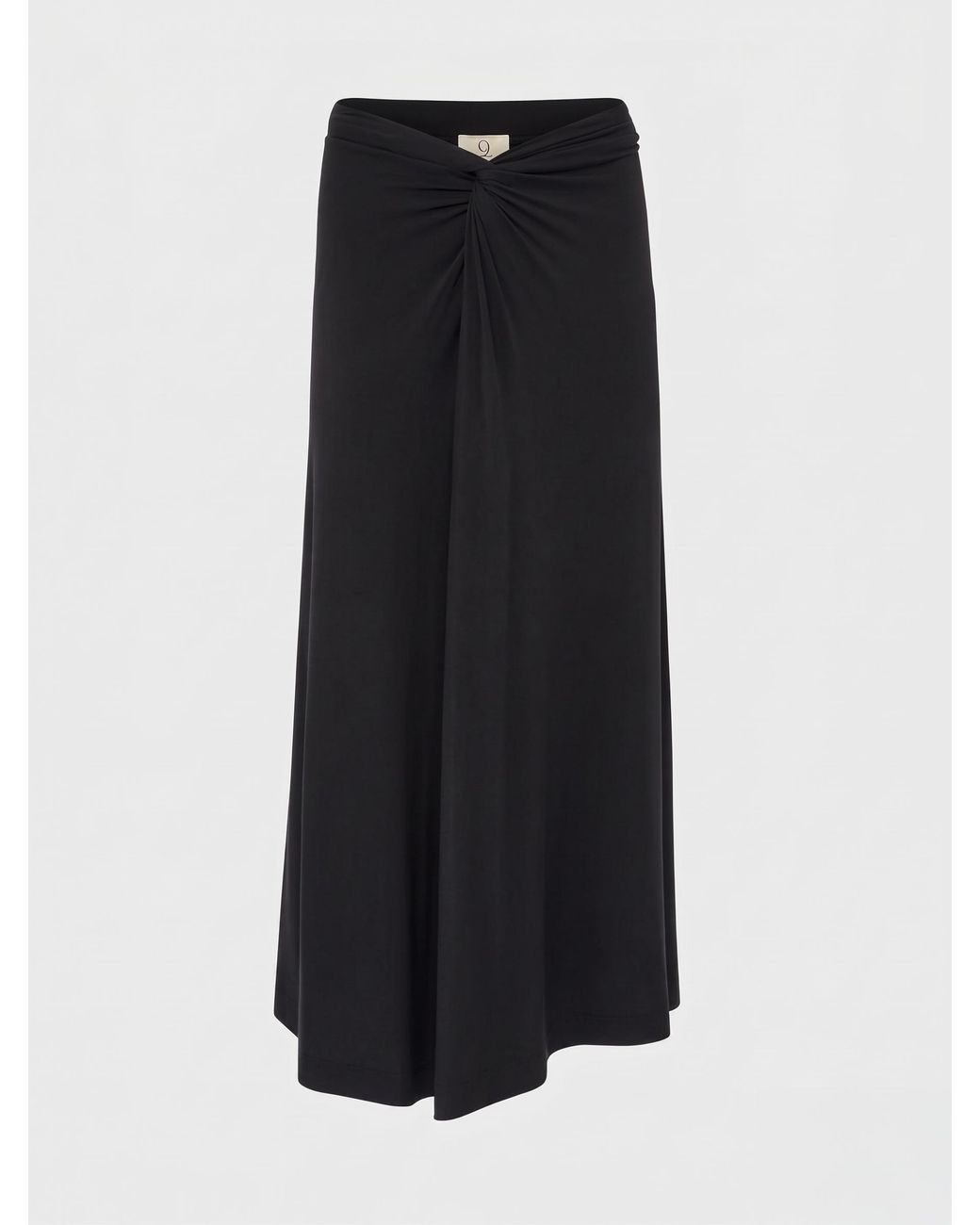 NINETY PERCENT White Sadie Twist Midi Skirt In Black