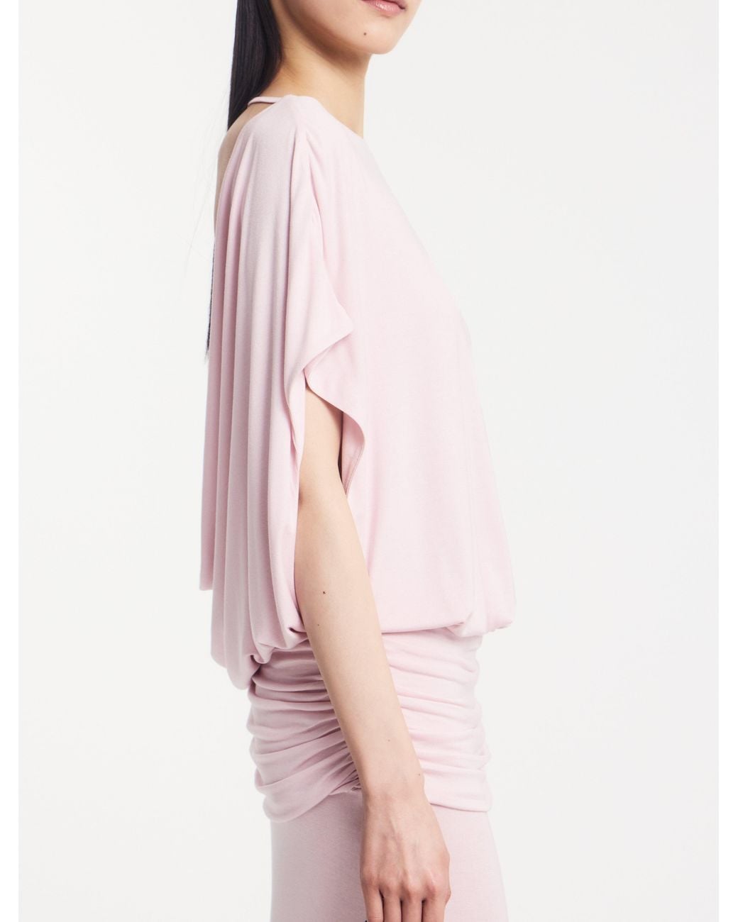 NINETY PERCENT Ramona Blouson Maxi Dress With Full Hem In Dusk Pink