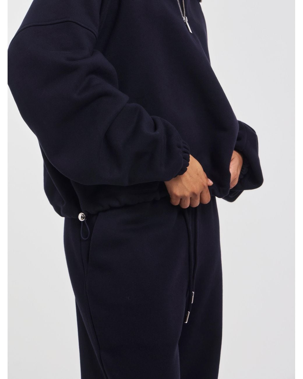 NINETY PERCENT Blue Classic Half Zip Sweatshirt In Darkest Navy