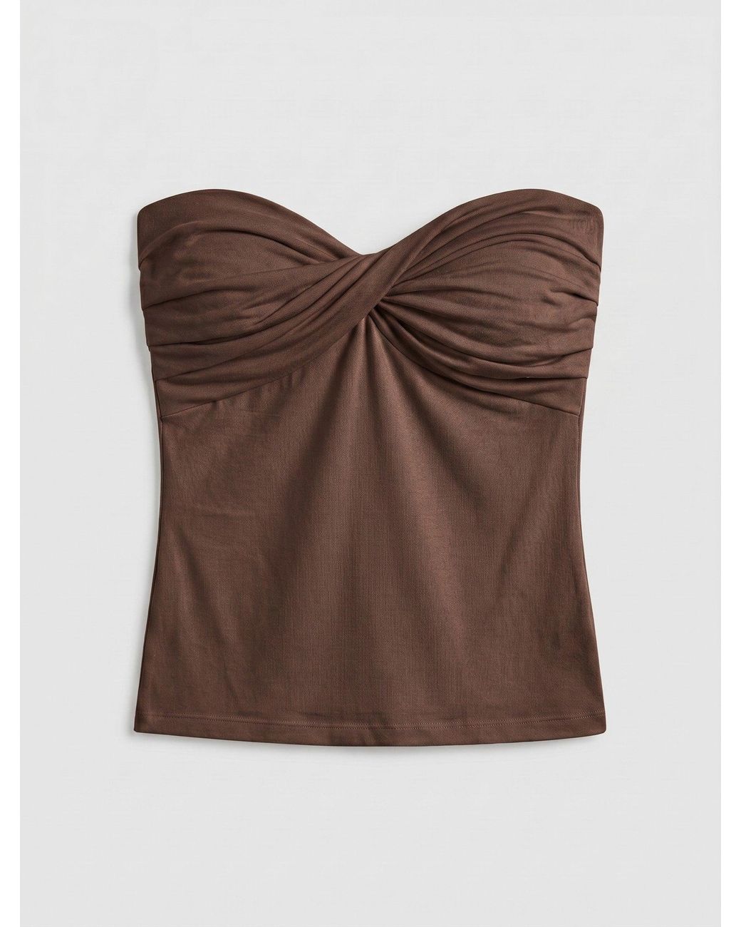 NINETY PERCENT White Lilly Twist Front Bandeau In Mocha