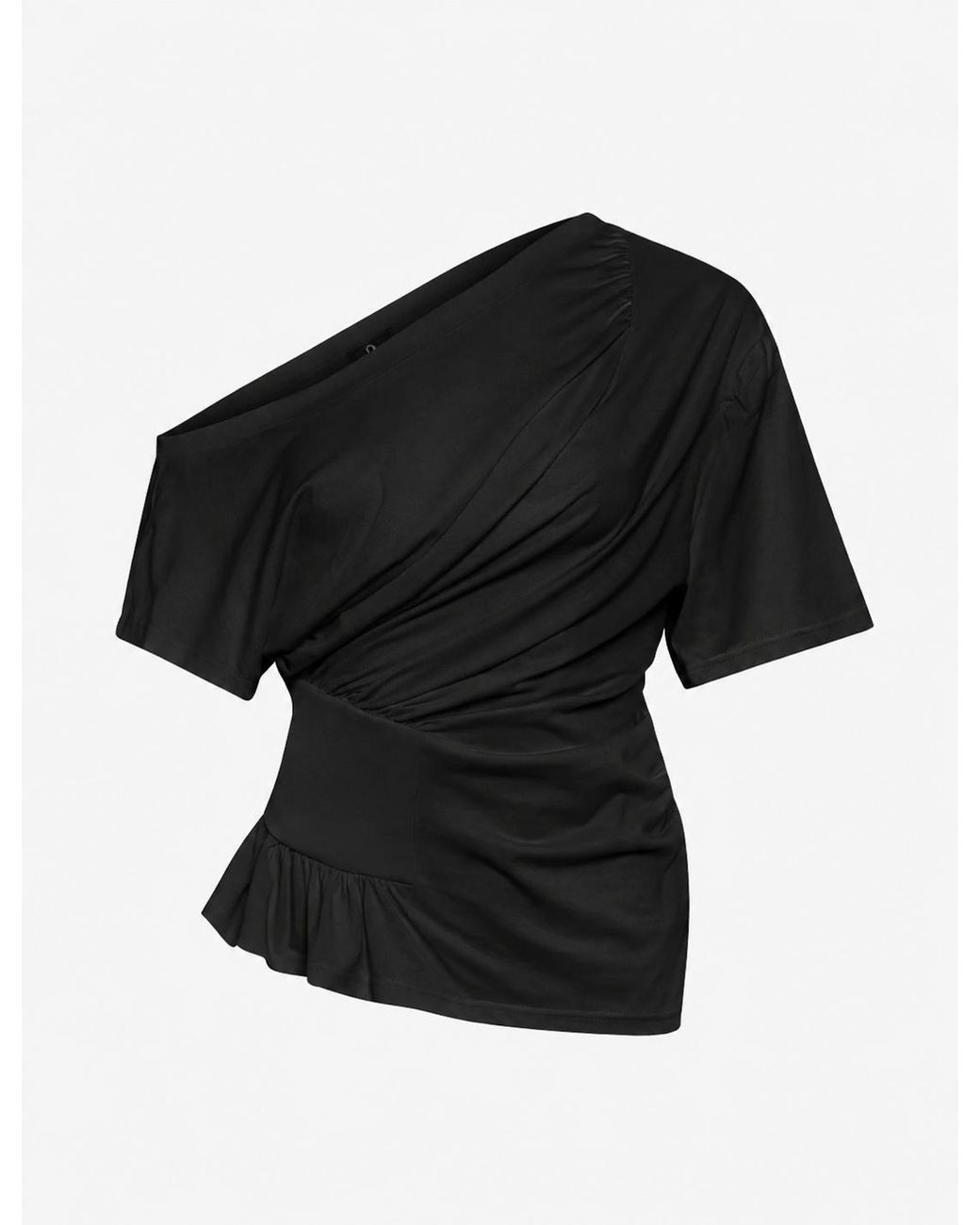 NINETY PERCENT Agathi Draped Top In Black