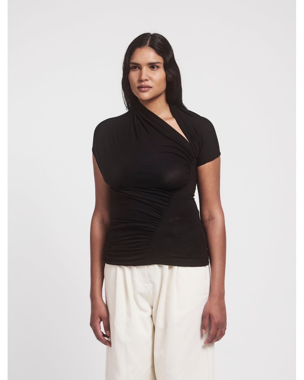 NINETY PERCENT Scarab Micromodal Cut Out Top In Black