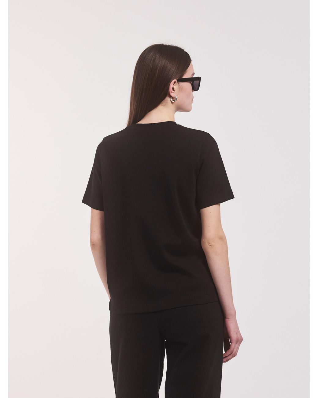 NINETY PERCENT Compact Cotton Oversized T-shirt In Black