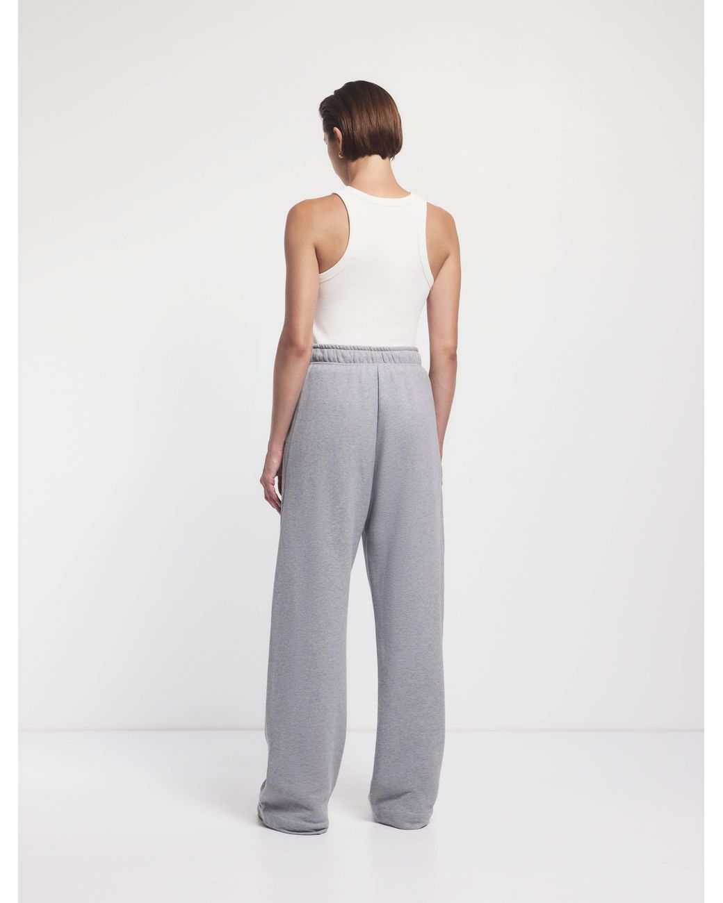 NINETY PERCENT Gray Straight Leg Sweatpant In Grey Marl