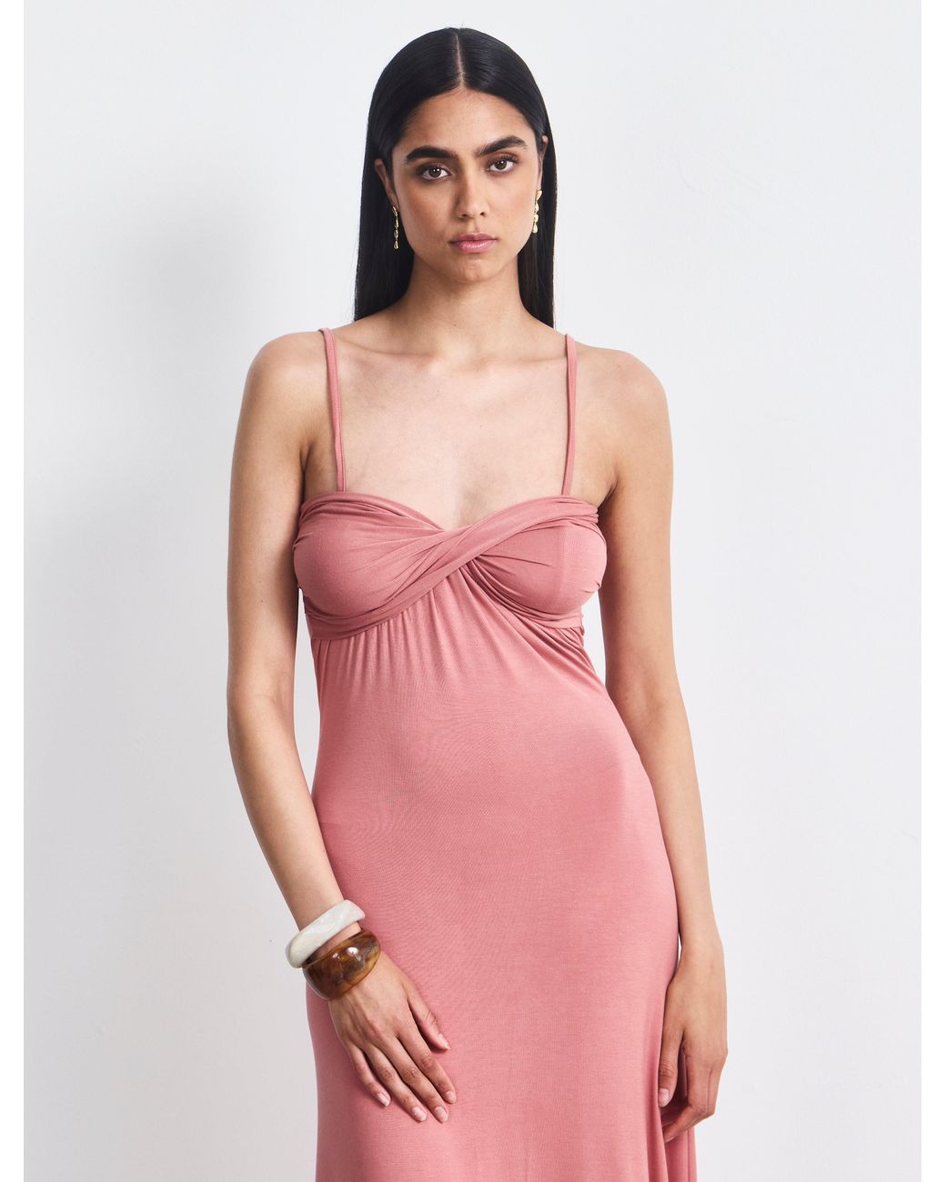 NINETY PERCENT Brown Kenzel Dress In Melon
