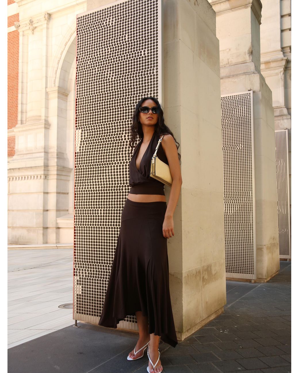 NINETY PERCENT Natural Elara Skirt In Bitter Chocolate