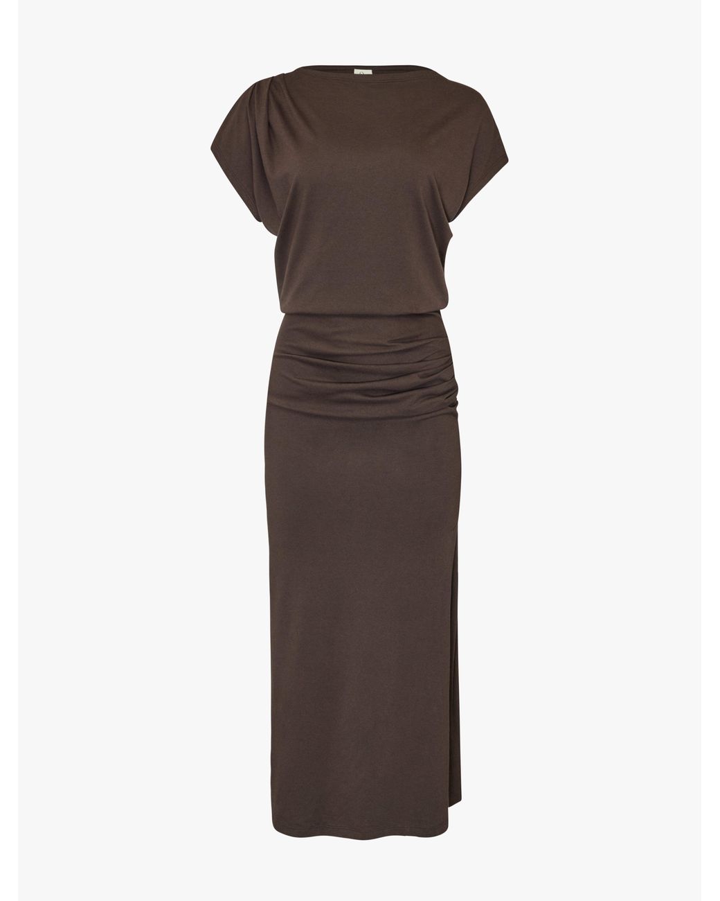 NINETY PERCENT White Gabriel Jersey Dress In Turkish Coffee