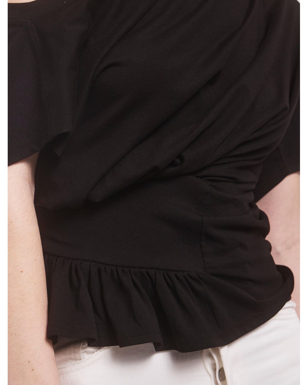 NINETY PERCENT Agathi Draped Top In Black